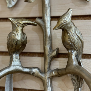 Metal Bird Floral Wall Decor