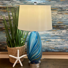 Load image into Gallery viewer, 'Pablo' Blue Art Glass Lamp

