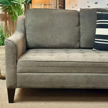 Load image into Gallery viewer, Dk Grey Tufted Sofa
