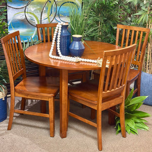 5PC Round Wood Dining Set