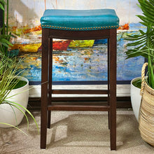 Load image into Gallery viewer, Teal Saddle Barstool
