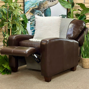 Basset Mocha Leather Recliner