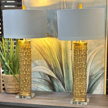 Load image into Gallery viewer, Gold Bamboo Lamp
