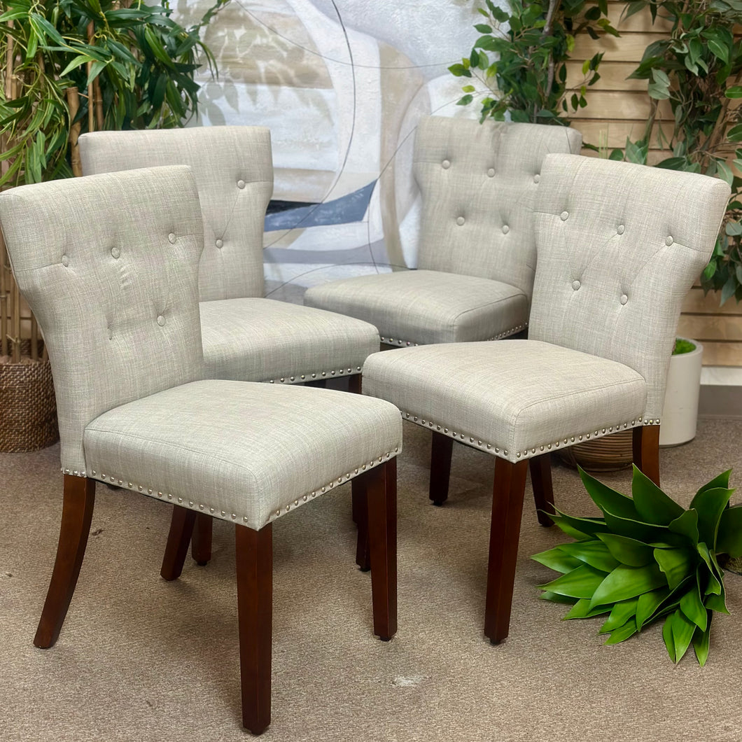 Grey Tufted Dining Chair