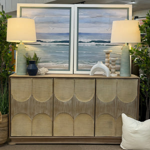 3DR Taupe & Cane Cabinet