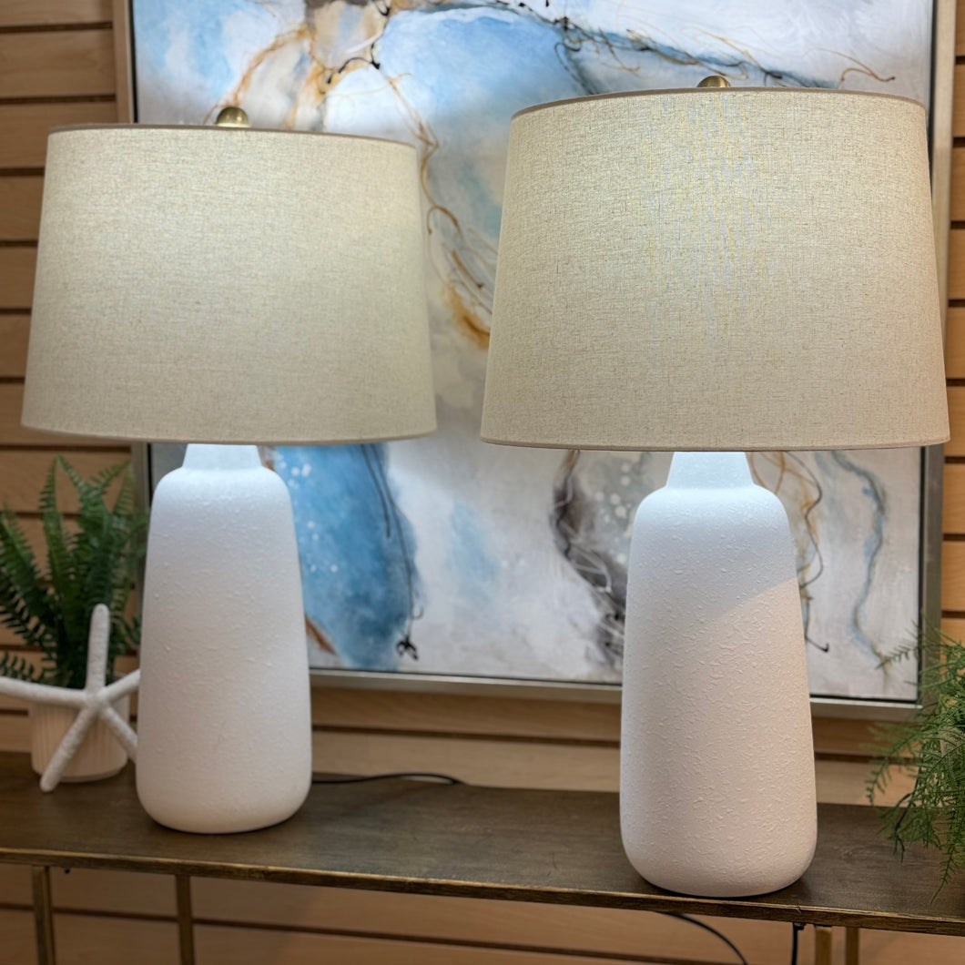 White Textured Lamp