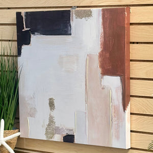 White/Black/Burgundy Abstract