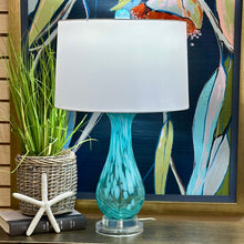 Load image into Gallery viewer, Aqua Blown Glass Lamp

