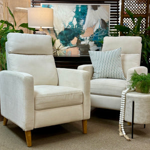 Off-White Push-Back Recliner