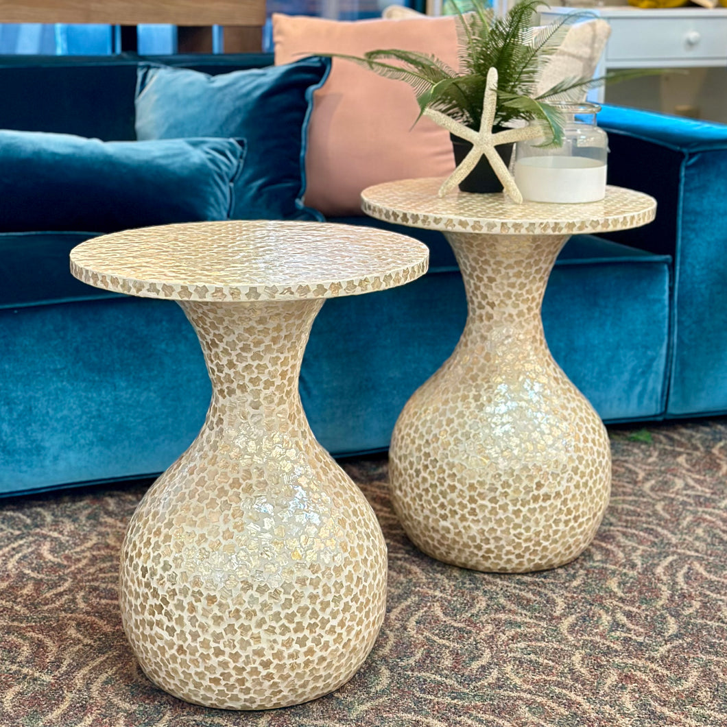 Capiz Hourglass Side Table