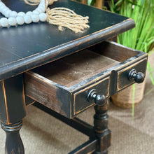 Load image into Gallery viewer, Black Distressed Side Table
