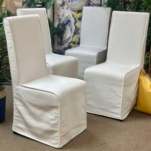 White Slipcovered Dining Chair