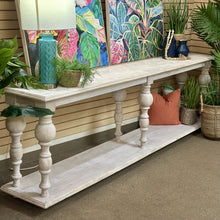 Load image into Gallery viewer, Whitewash Turned Leg Console
