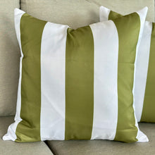 Load image into Gallery viewer, Green Striped Outdoor Pillow
