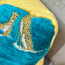 Load image into Gallery viewer, Aquamarine Cheetah Down Pillow
