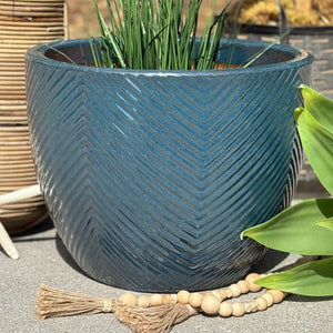 LG Blue Textured Clay Pot