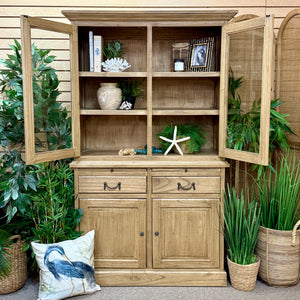 Wood Cabinet w/ Hutch