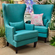 Load image into Gallery viewer, Teal Wingback Chair
