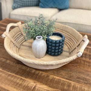 LG Round Rattan Tray