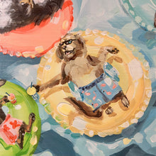 Load image into Gallery viewer, Dogs In Pool Giclee
