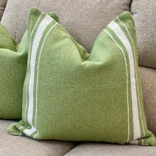 Load image into Gallery viewer, Green/White Striped Down Pillow
