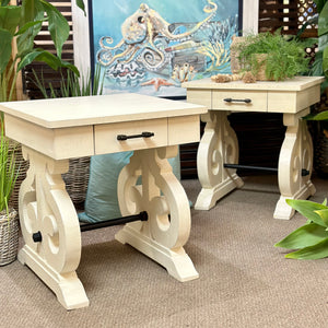 Ivory Scroll Side Table