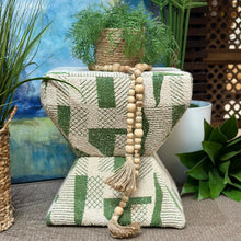 Load image into Gallery viewer, Green/Ivory Jacquard Stool
