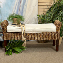 Load image into Gallery viewer, Wicker Bench W/Cushion
