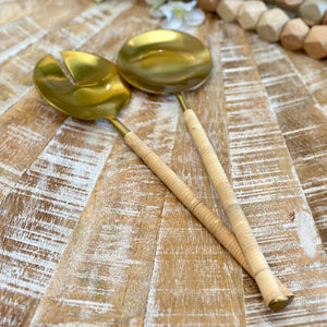 Gold/Jute Salad Servers