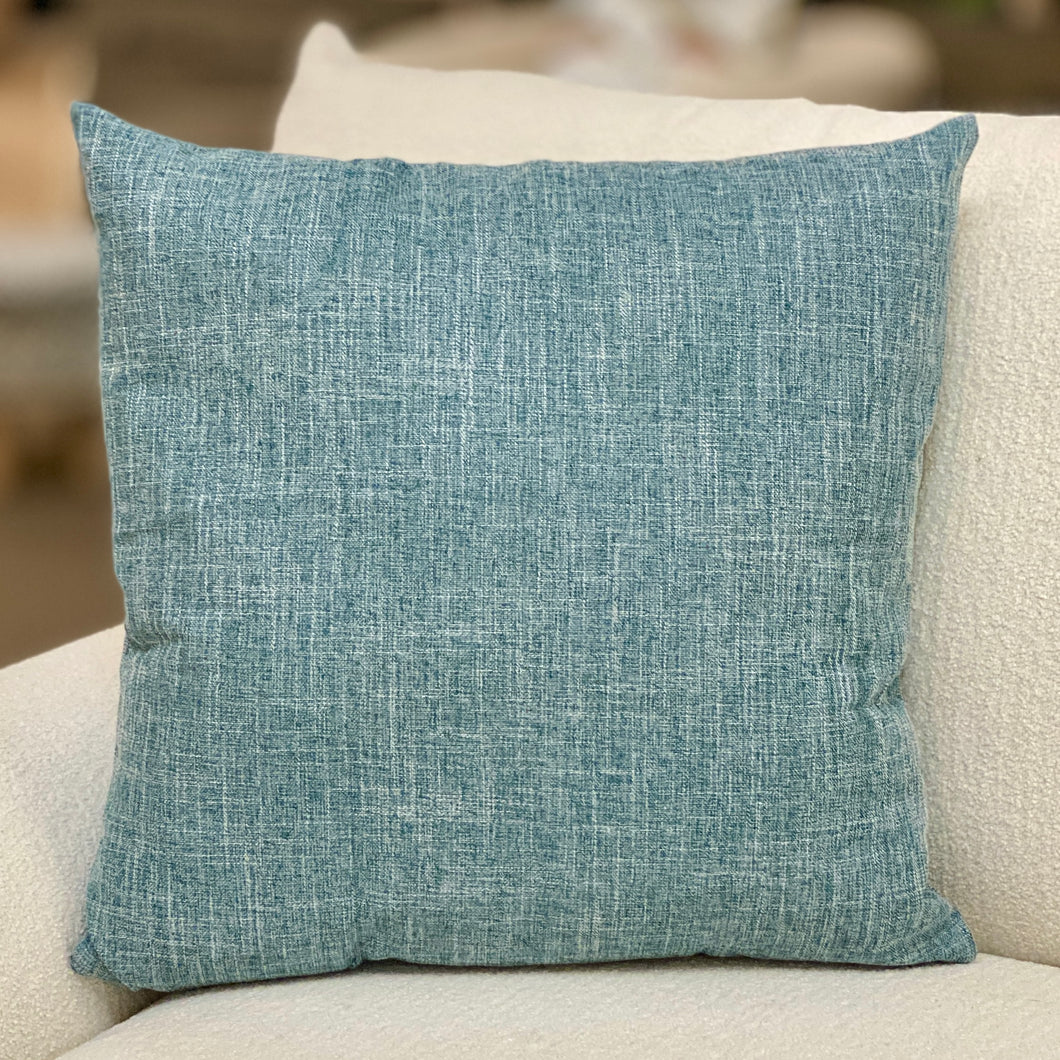 Teal Crosshatch Pillow