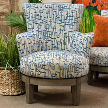 Load image into Gallery viewer, Blue Geometric Swivel Chair
