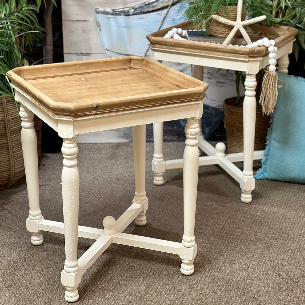 Two-Toned Square Side Table