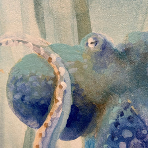 Blue Octopus Giclee Art