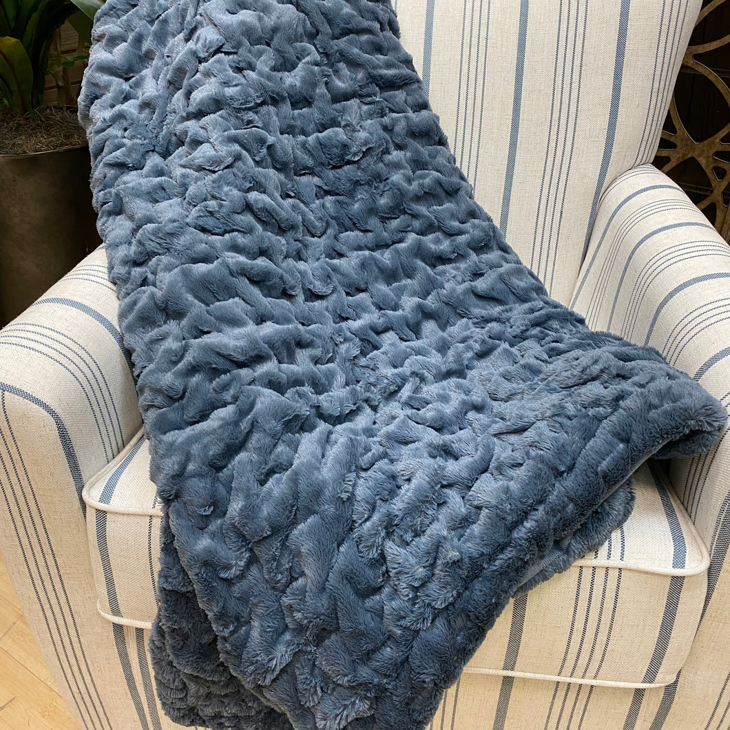 Blue Furry Throw