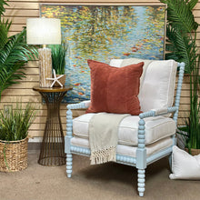Load image into Gallery viewer, Custom Blue &amp; White Spindle Chair

