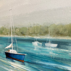 Turquoise Sail Boats Art