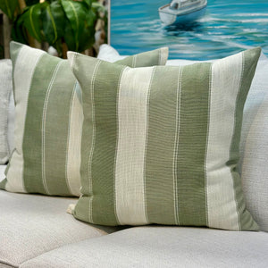 Sage Striped Pillow