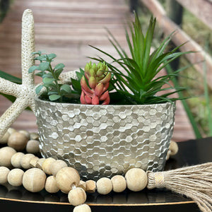 Faux Succulents In Silver