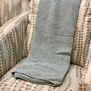 Light Blue Knit Throw