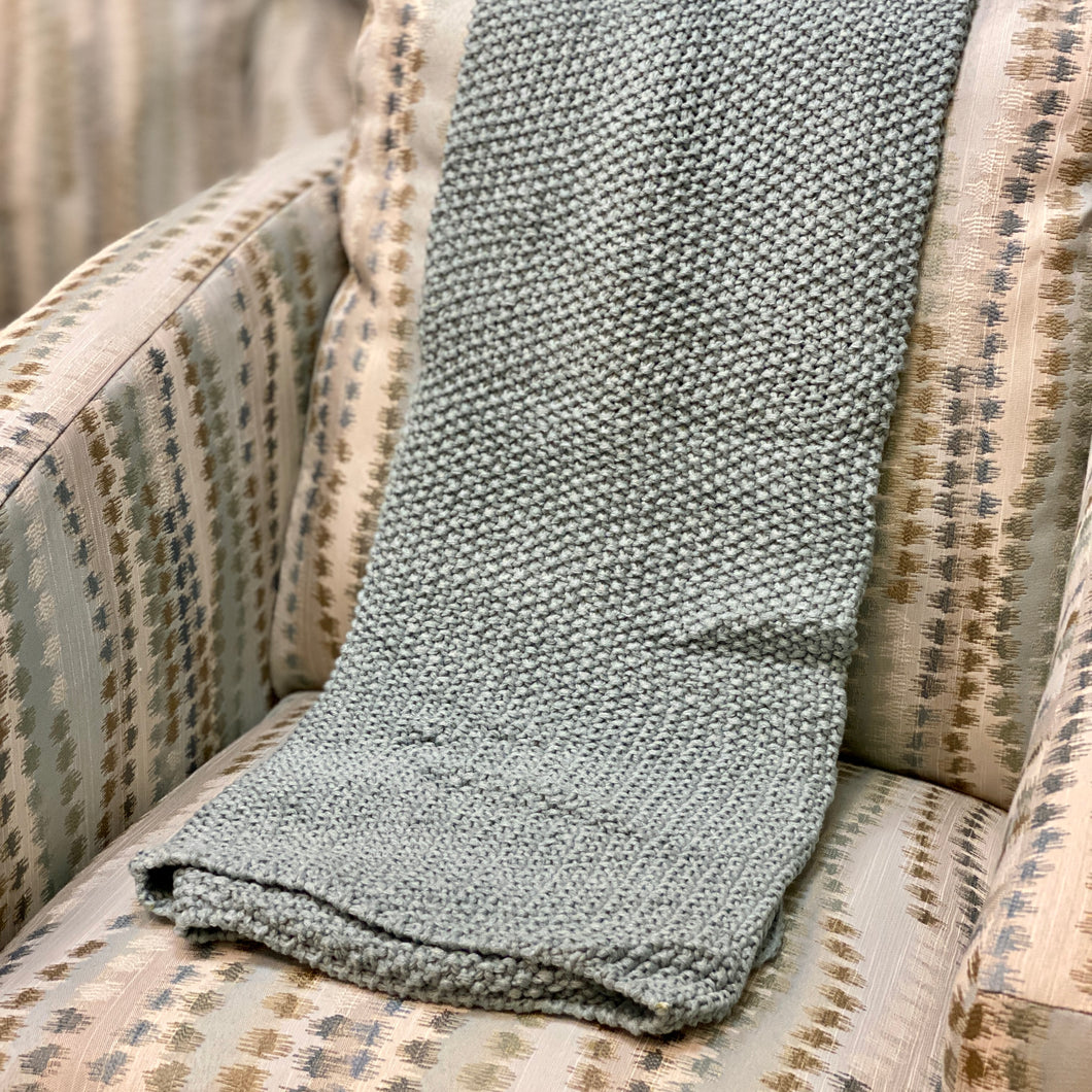 Light Blue Knit Throw