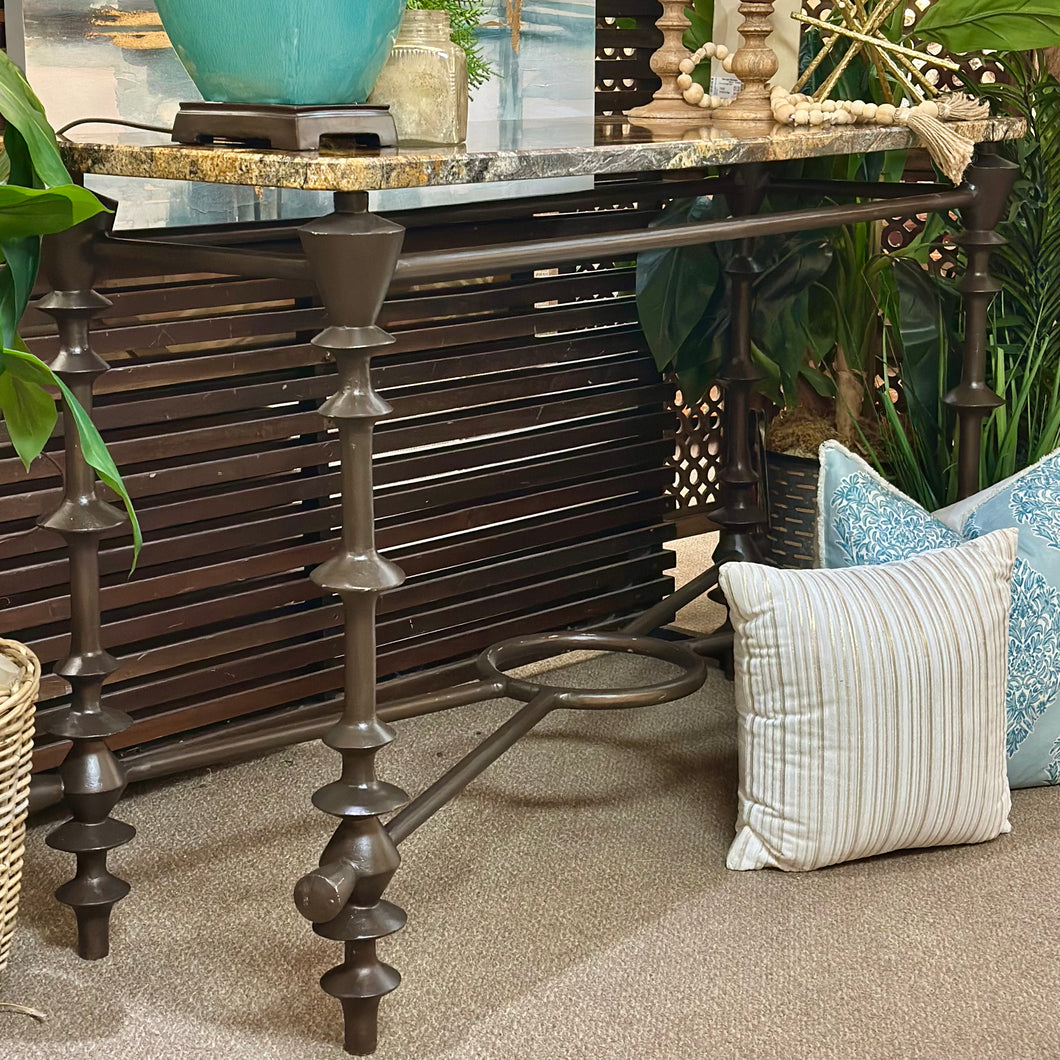Wrought Iron Granite Console