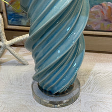 Load image into Gallery viewer, Aqua Swirl Ceramic Lamp
