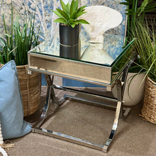 Load image into Gallery viewer, Mirrored Chrome Side Table
