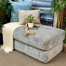 Load image into Gallery viewer, Grey Chenille Ottoman
