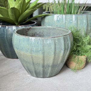 XL Verdi Ridged Ceramic Pot