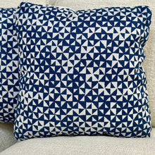 Load image into Gallery viewer, Blue Geometric Outdoor Pillow
