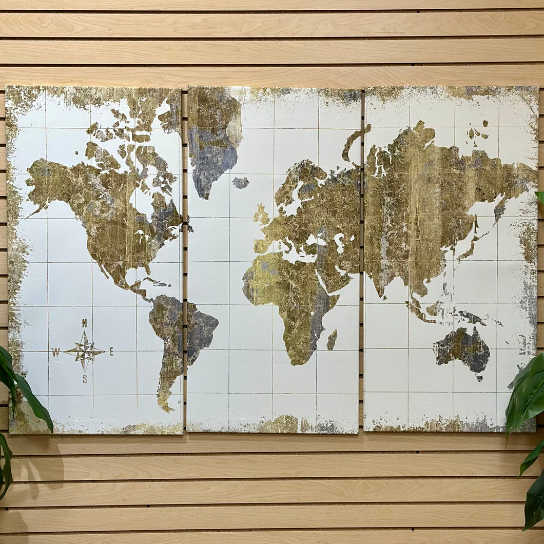 Map Triptych Art