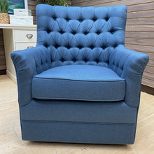 Load image into Gallery viewer, Blue Tufted  Swivel Glider
