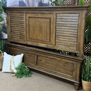 King Mocha Wood Shutter Bed