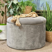 Load image into Gallery viewer, Grey Shoe Storage Ottoman
